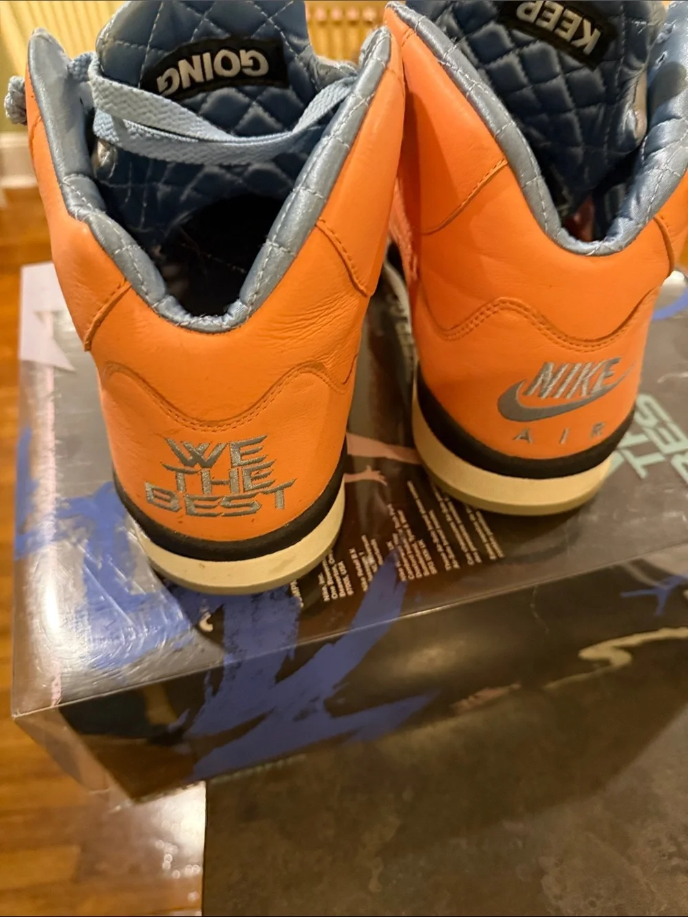 Jordan 5 Men’s Sneakers DJ Khalid “We The Best” Peach with Light Blue size 11.5